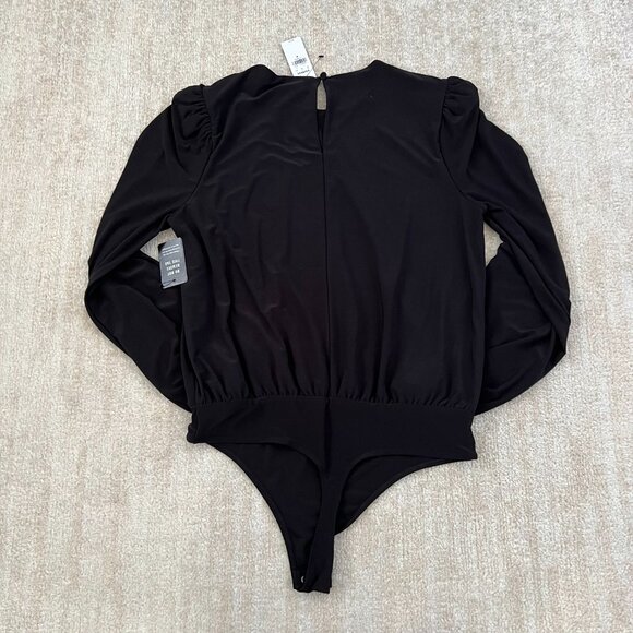 NWT Express Long Sleeve Bodysuit Blouse Top in Black M - Picture 4 of 10